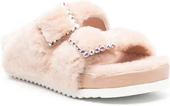 Le Silla Rita buckle-embellished slipper Neutrals