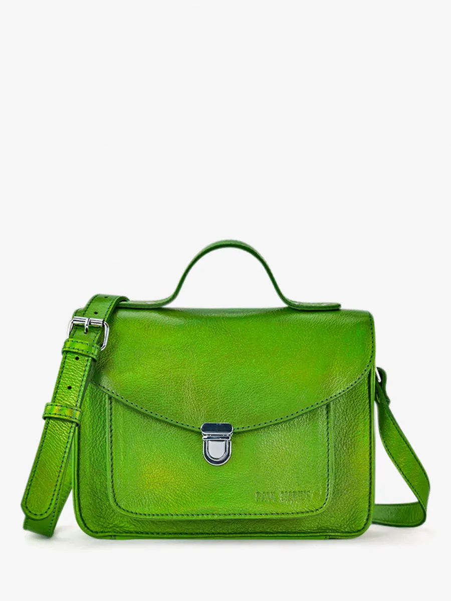 leather hand bag for woman Green - Mademoiselle George Absinthe | PAUL MARIUS