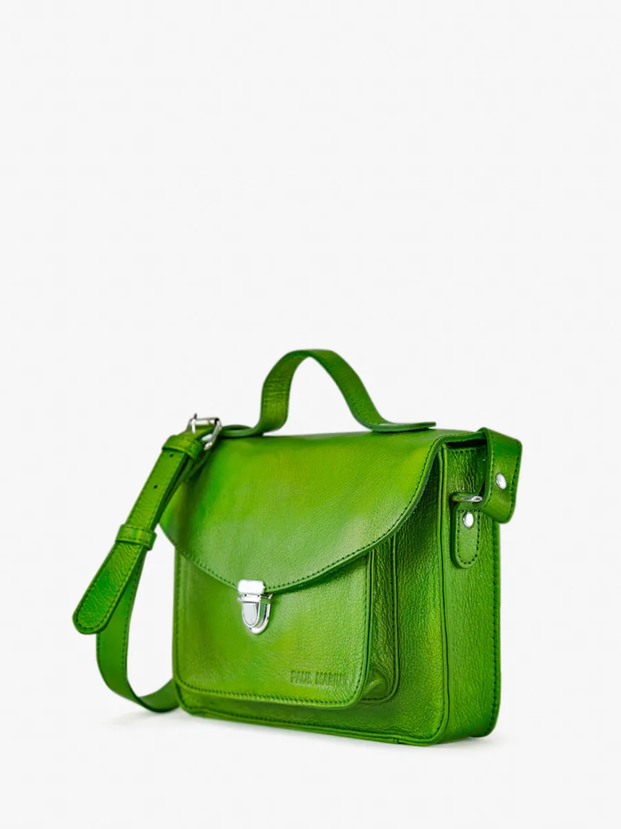 leather hand bag for woman Green - Mademoiselle George Absinthe | PAUL MARIUS