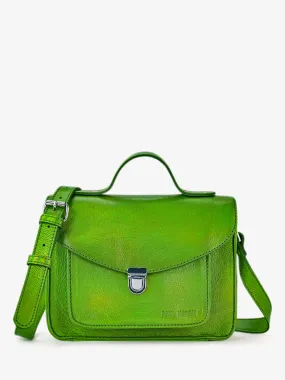 leather hand bag for woman Green - Mademoiselle George Absinthe | PAUL MARIUS