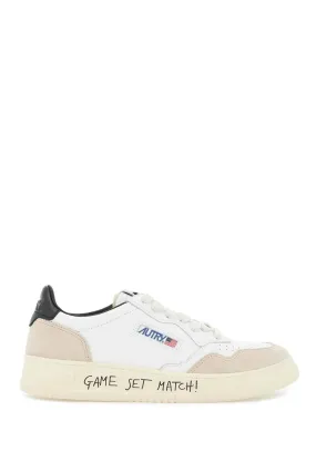 leather low-top medalist sneakers AULWMA04 WHT BLACK