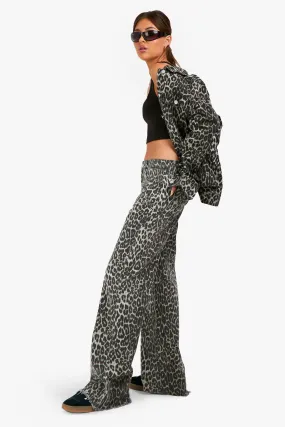 Leopard Straight Leg Jeans