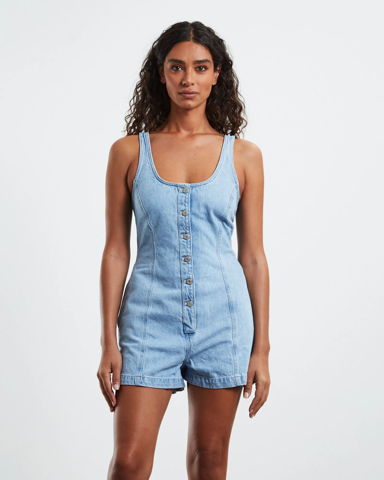 Levis Alek Denim Romper Indigo Stonewash