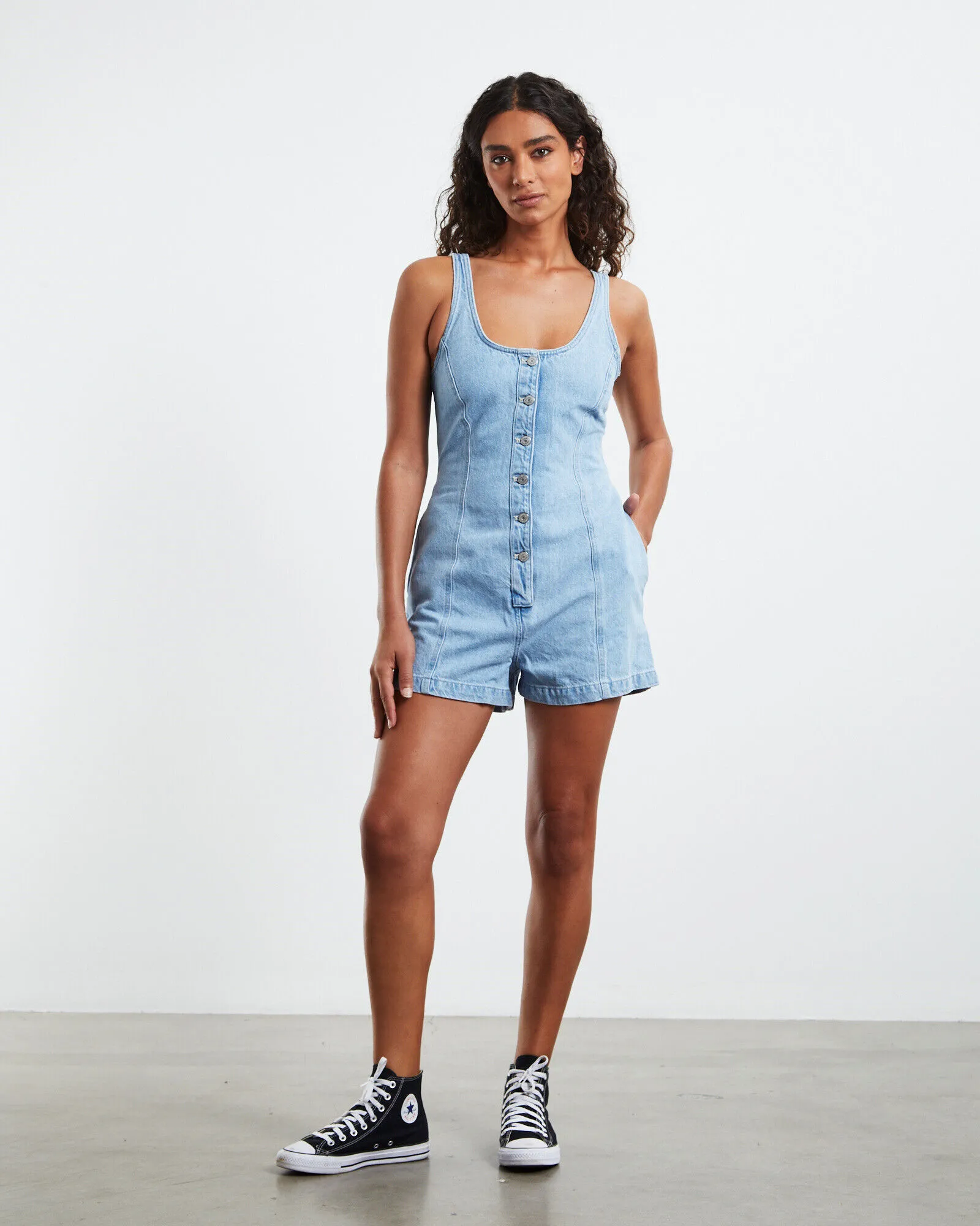 Levis Alek Denim Romper Indigo Stonewash