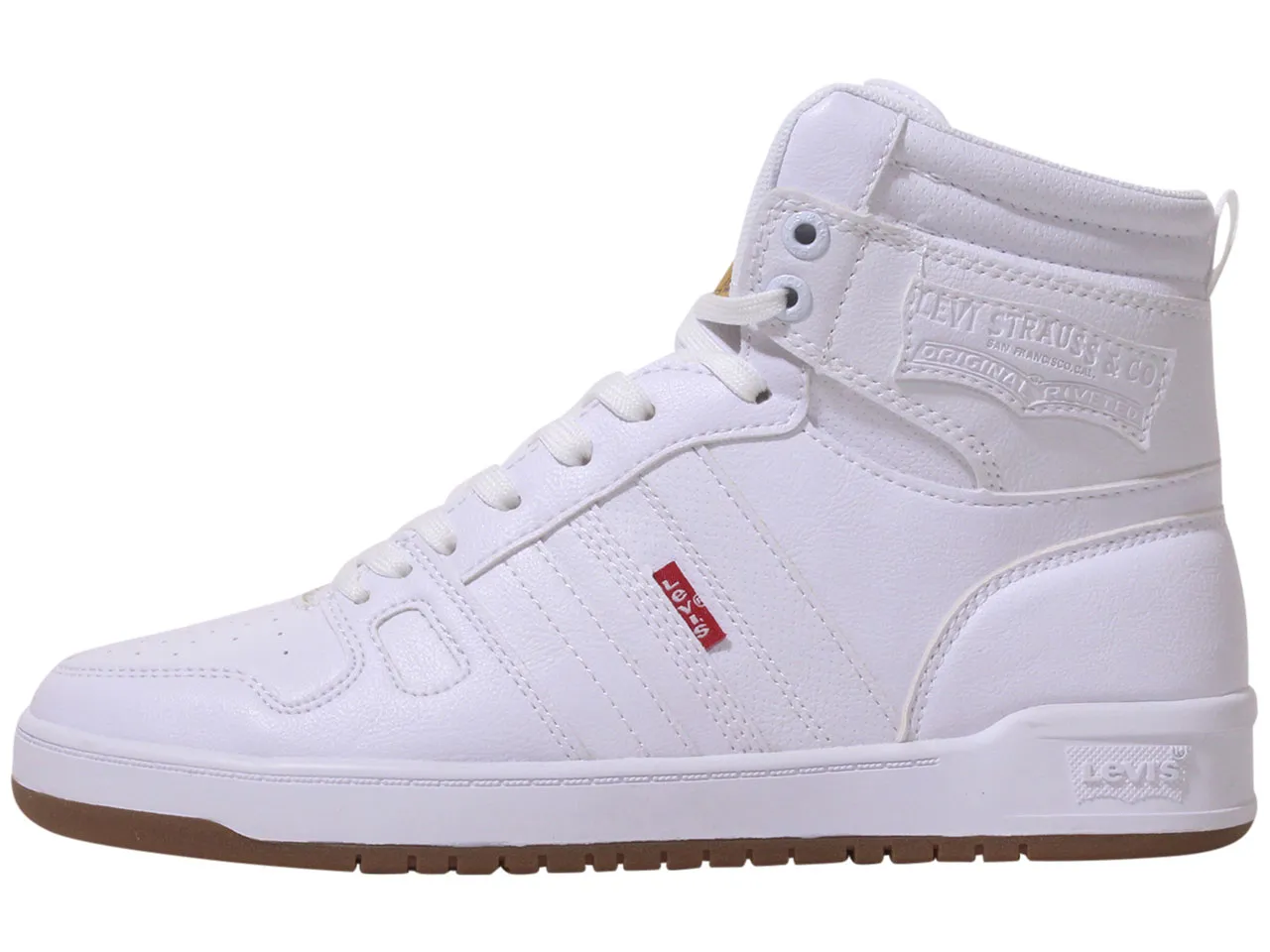 Levi's Men's 521-BB-HI-Pebbled-UL Sneakers High Top White/Gum Sz: 7 519708