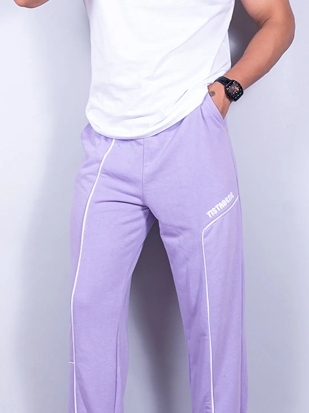 Lilac Tistabene Printed Cotton Joggers