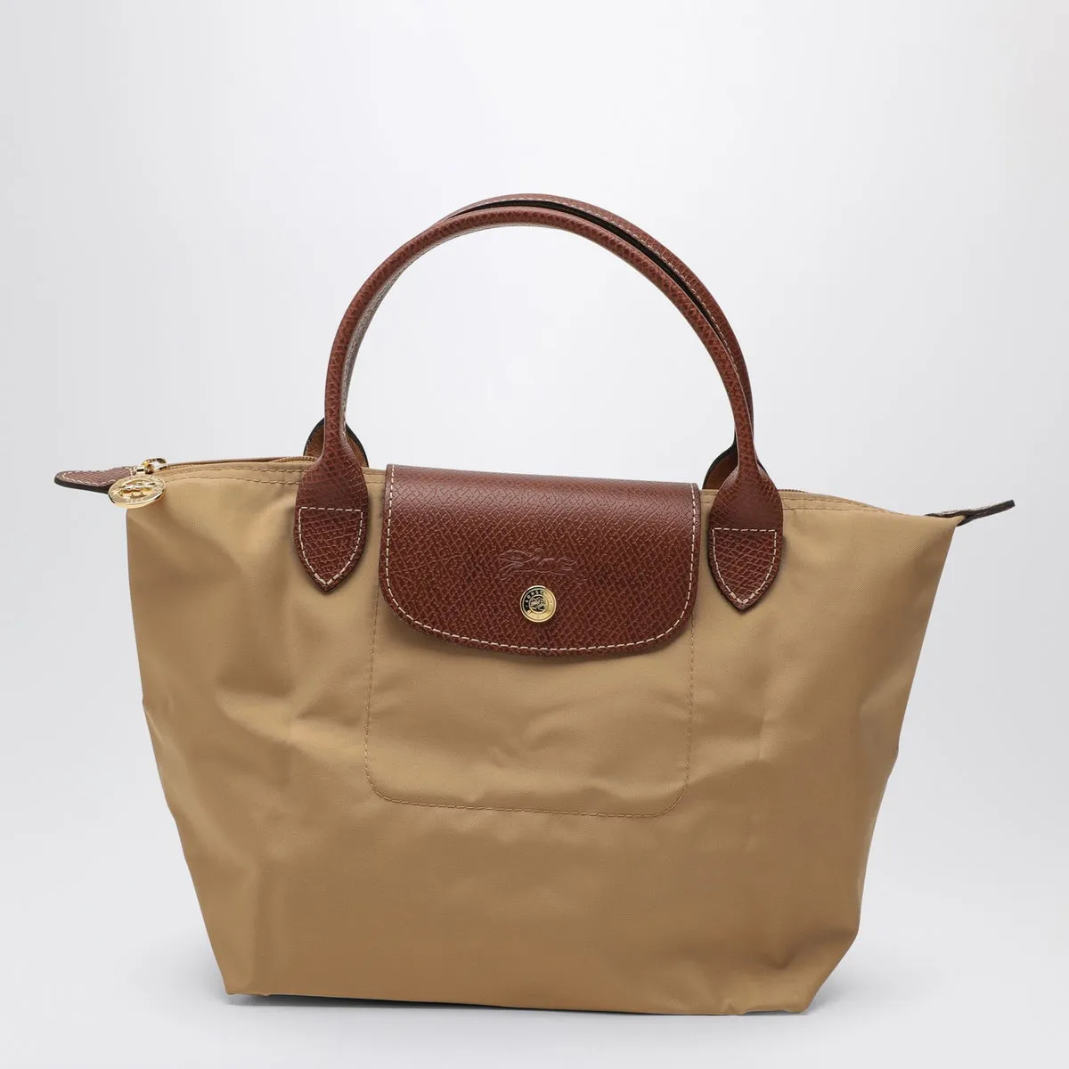 Longchamp    Longchamp Fawn Coloured Handbag Le Pliage S