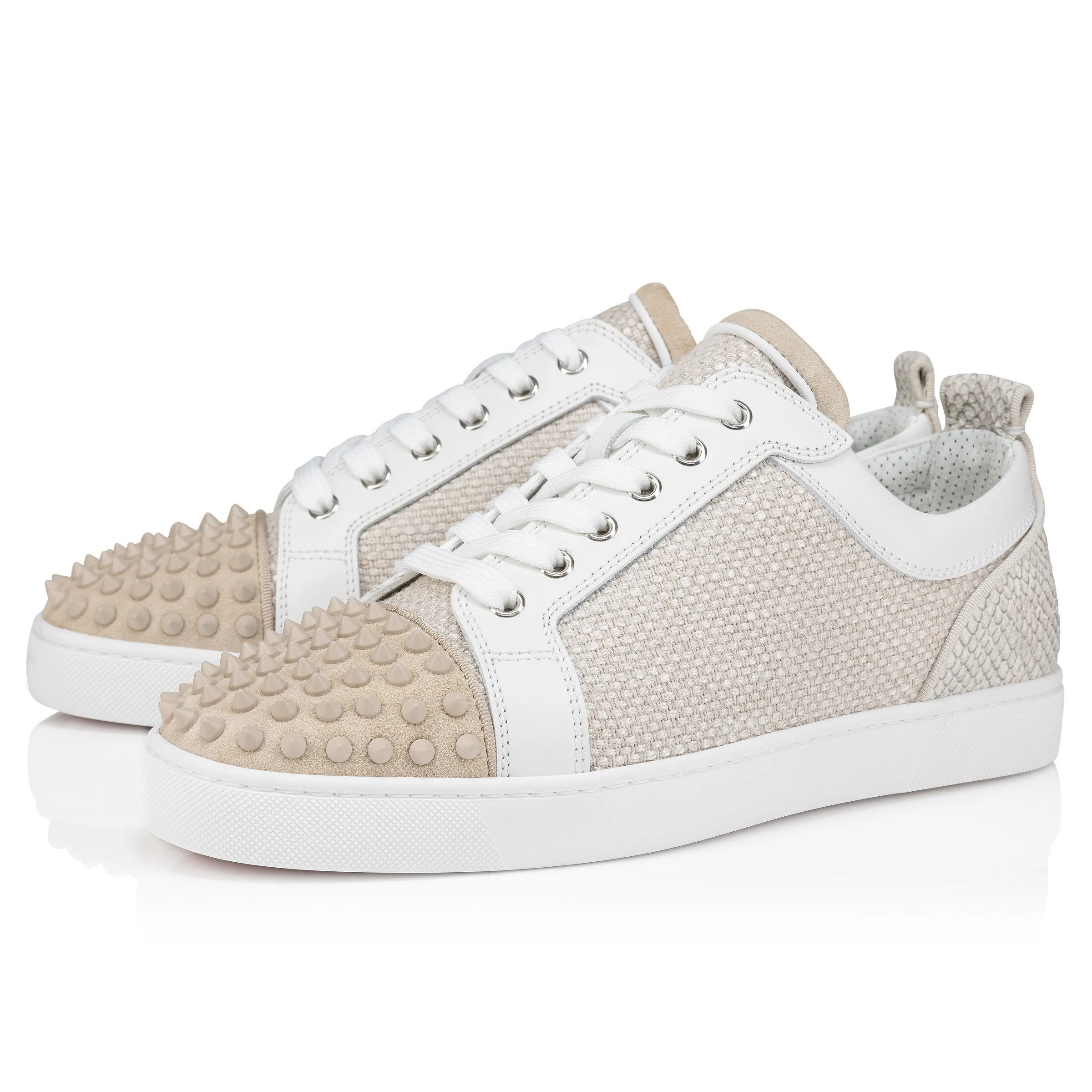 Louis Junior Spikes Orlato Sneakers - Veau velours and Damier canva - Natural - Men