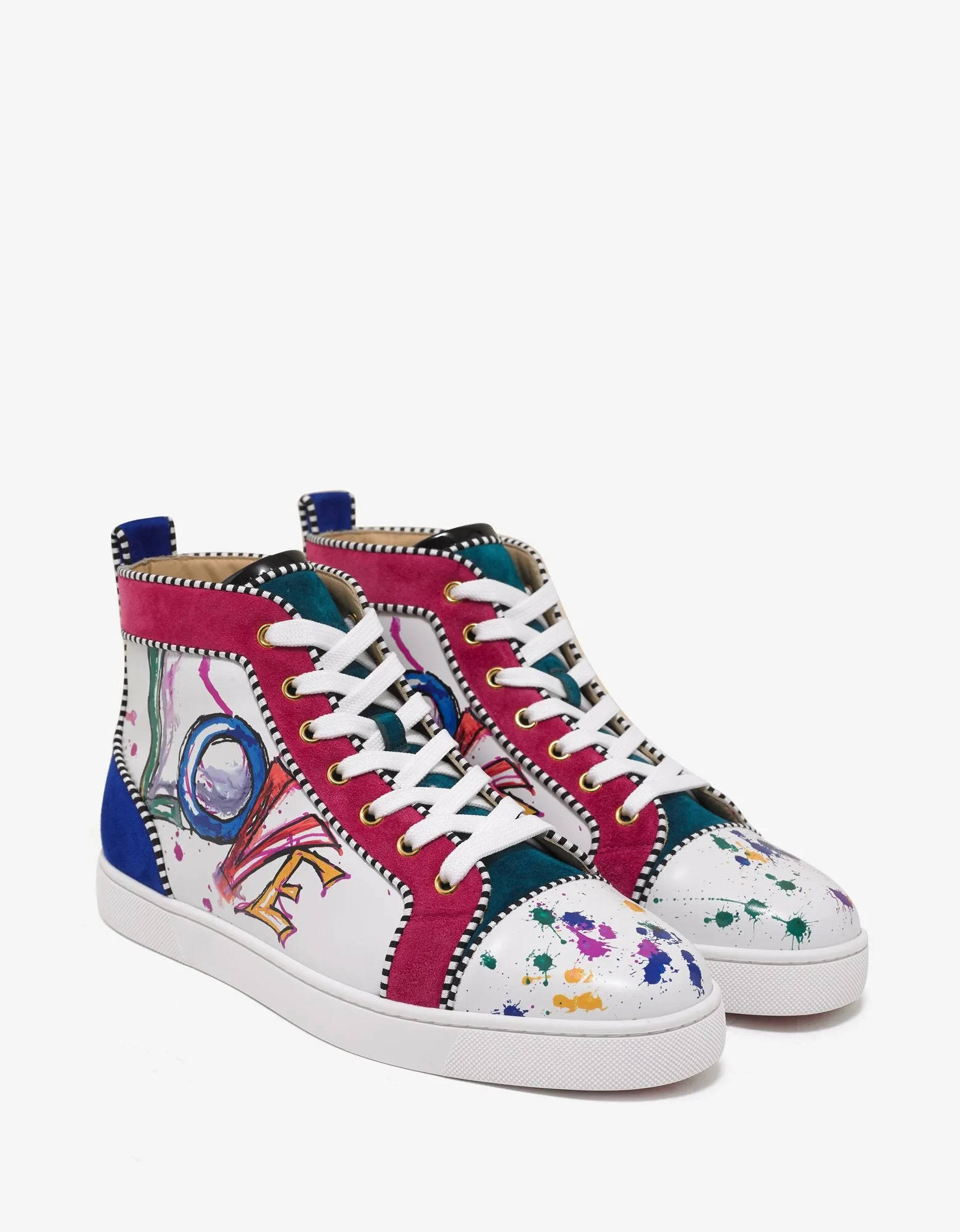 Louis Orlato Flat Love Print High Top Trainers -