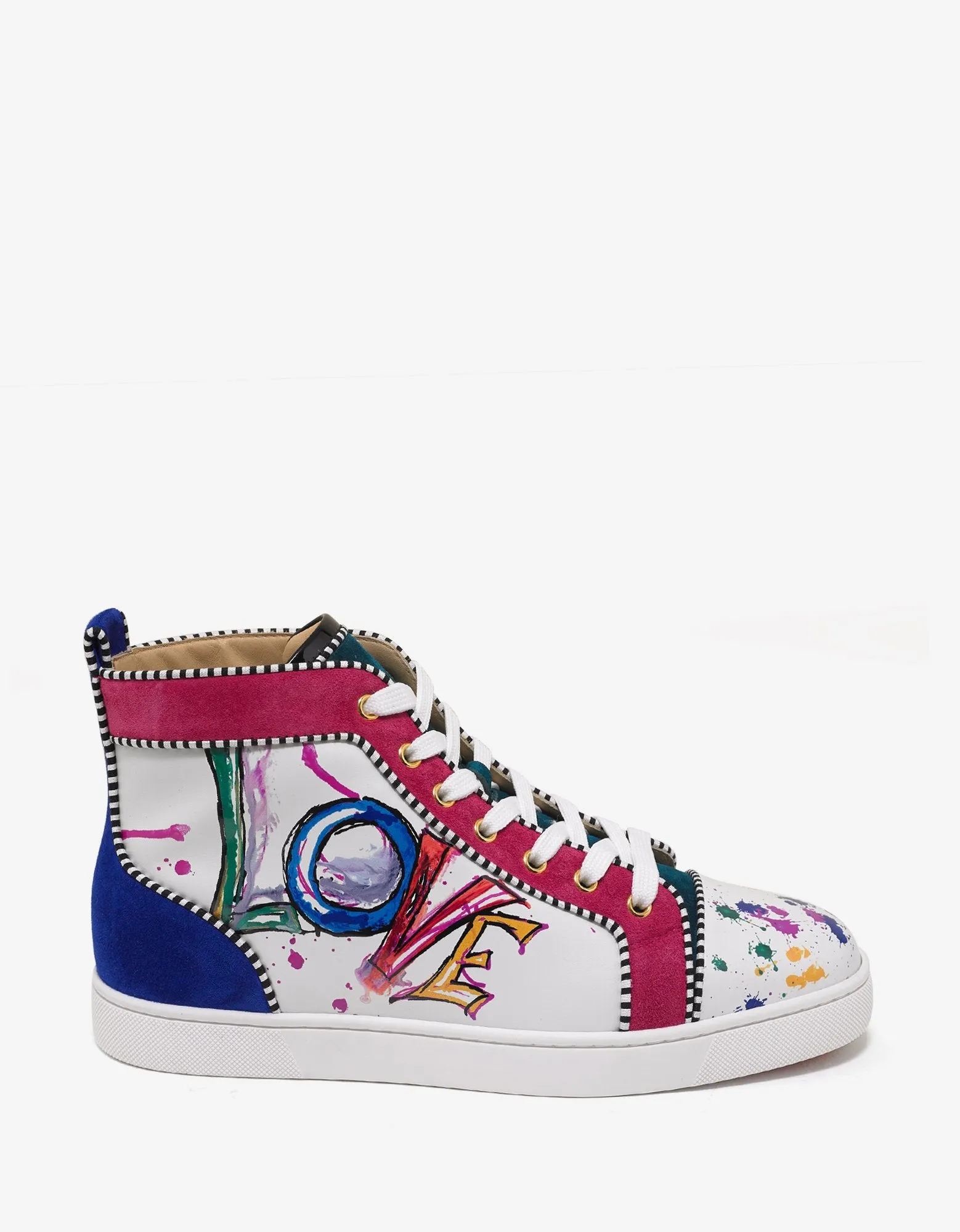 Louis Orlato Flat Love Print High Top Trainers -