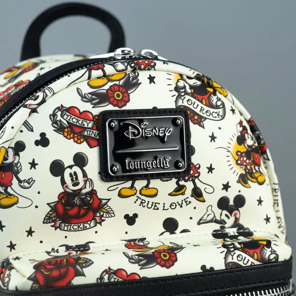 Loungefly x Disney Mickey Mouse Tattoo Art Mini Backpack