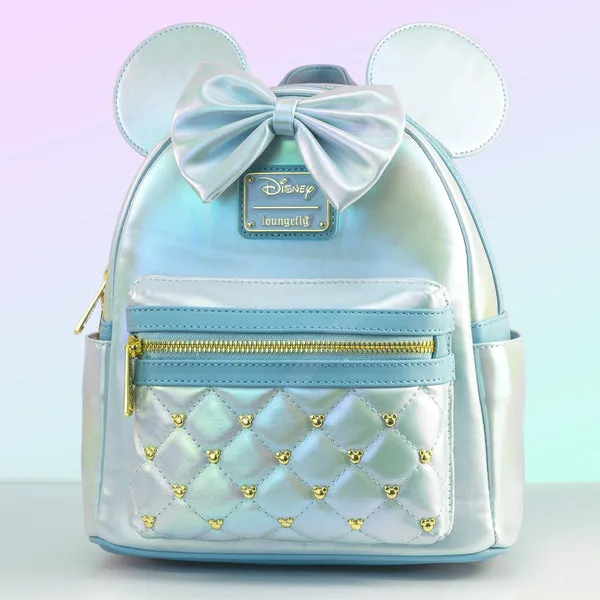 Loungefly x Disney Minnie Mouse Pearlescent Sky Quilted Mini Backpack