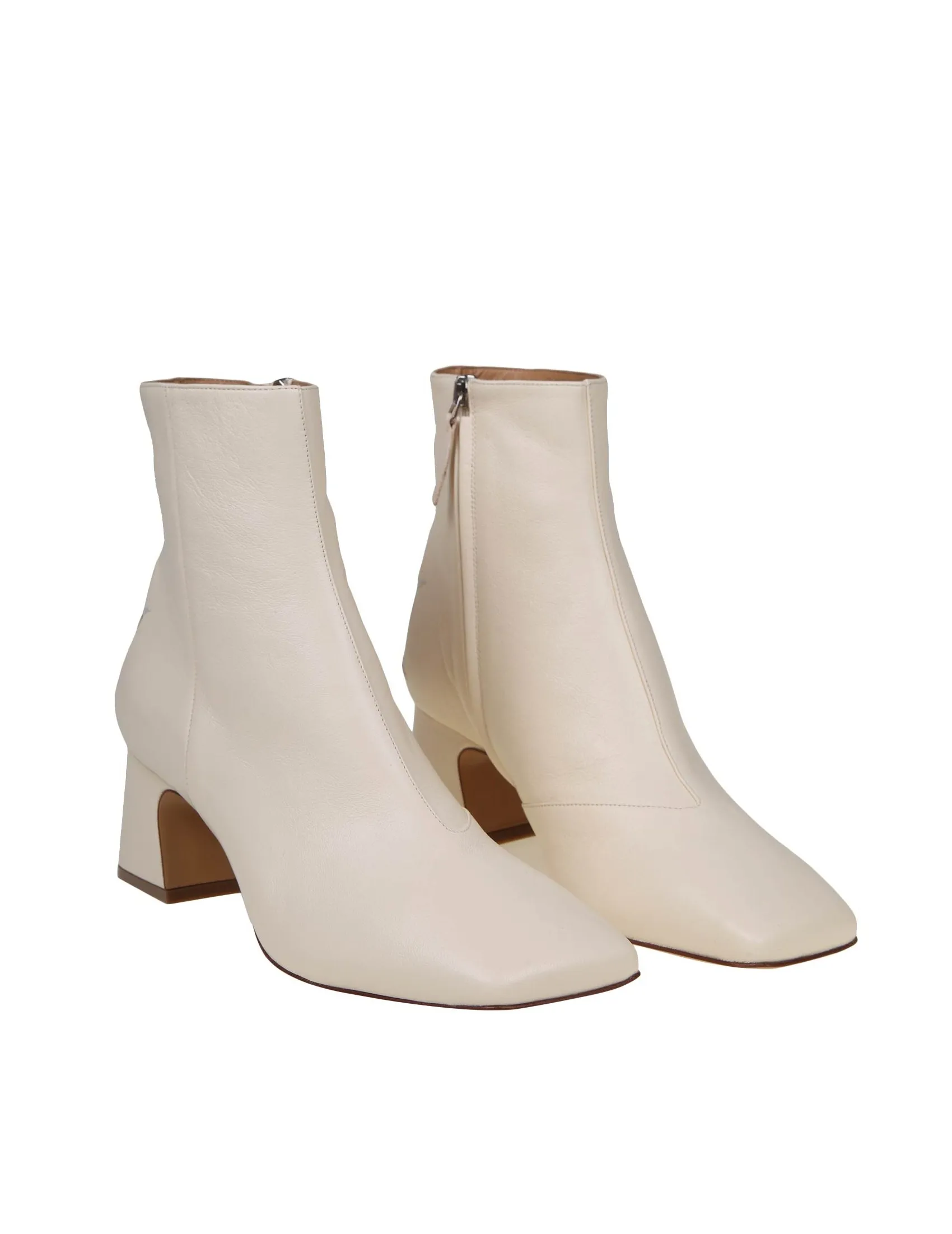 MAISON MARGIELA ANKLE BOOT FOUR STITCHES IN CREAM COLOR LEATHER