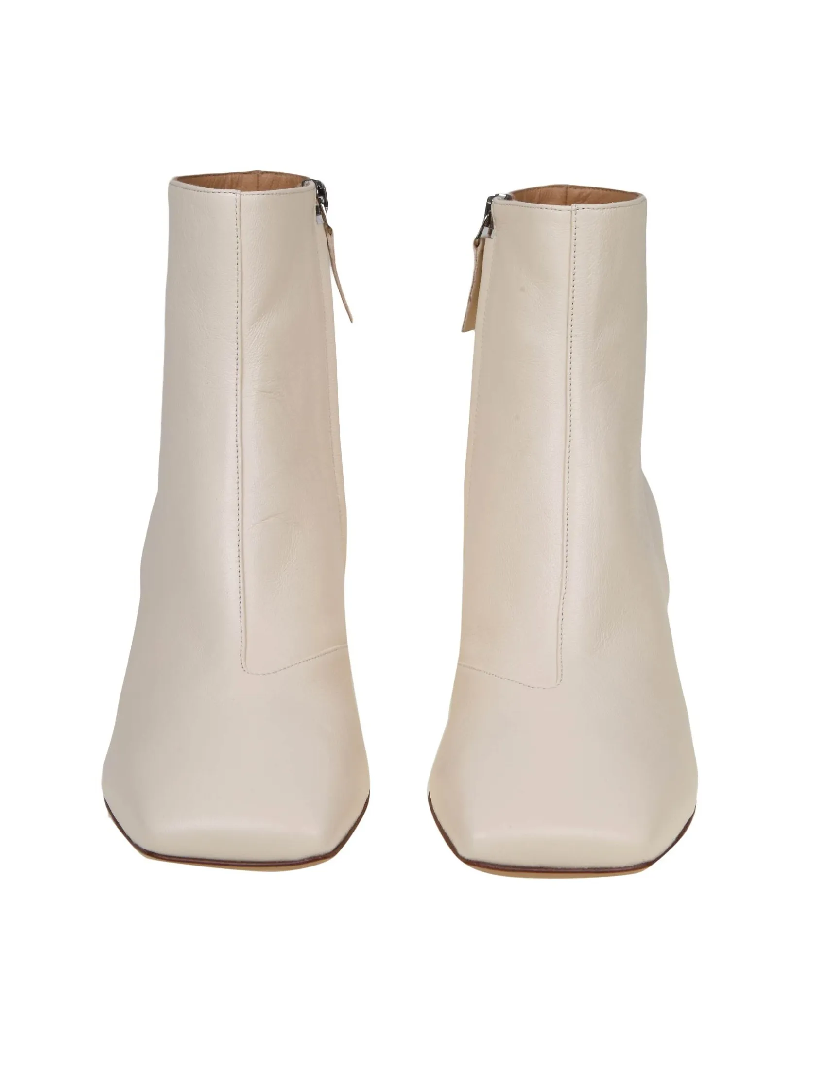 MAISON MARGIELA ANKLE BOOT FOUR STITCHES IN CREAM COLOR LEATHER