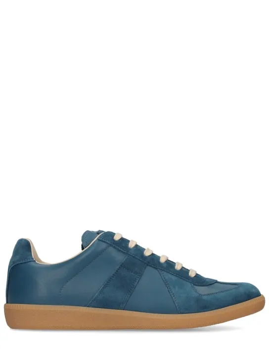 Maison Margiela   Replica leather & suede low top sneakers 