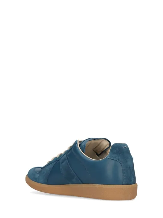 Maison Margiela   Replica leather & suede low top sneakers 