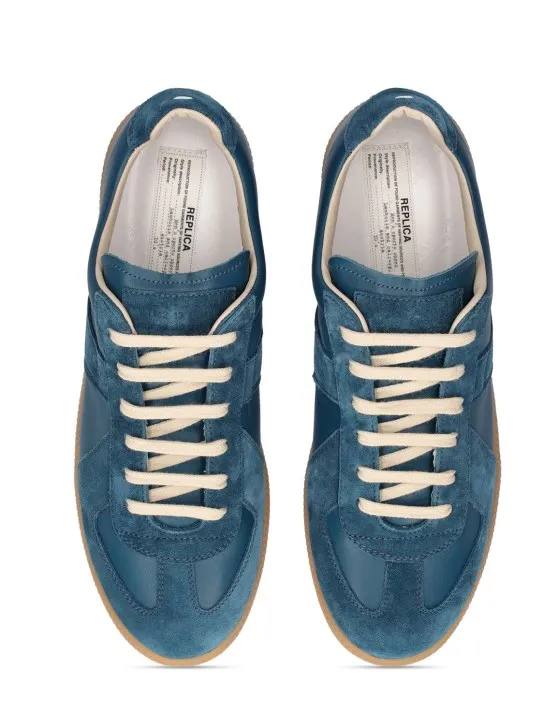 Maison Margiela   Replica leather & suede low top sneakers 