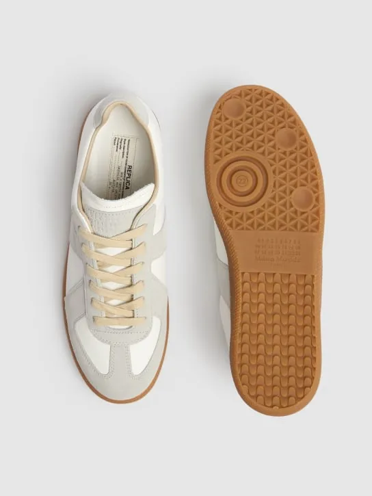 Maison Margiela   Replica leather & suede low top sneakers 