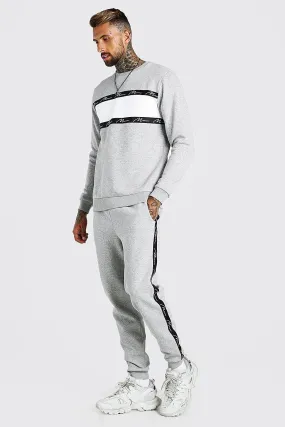 MAN Signature Tape Colour Block Tracksuit | boohooMAN UK