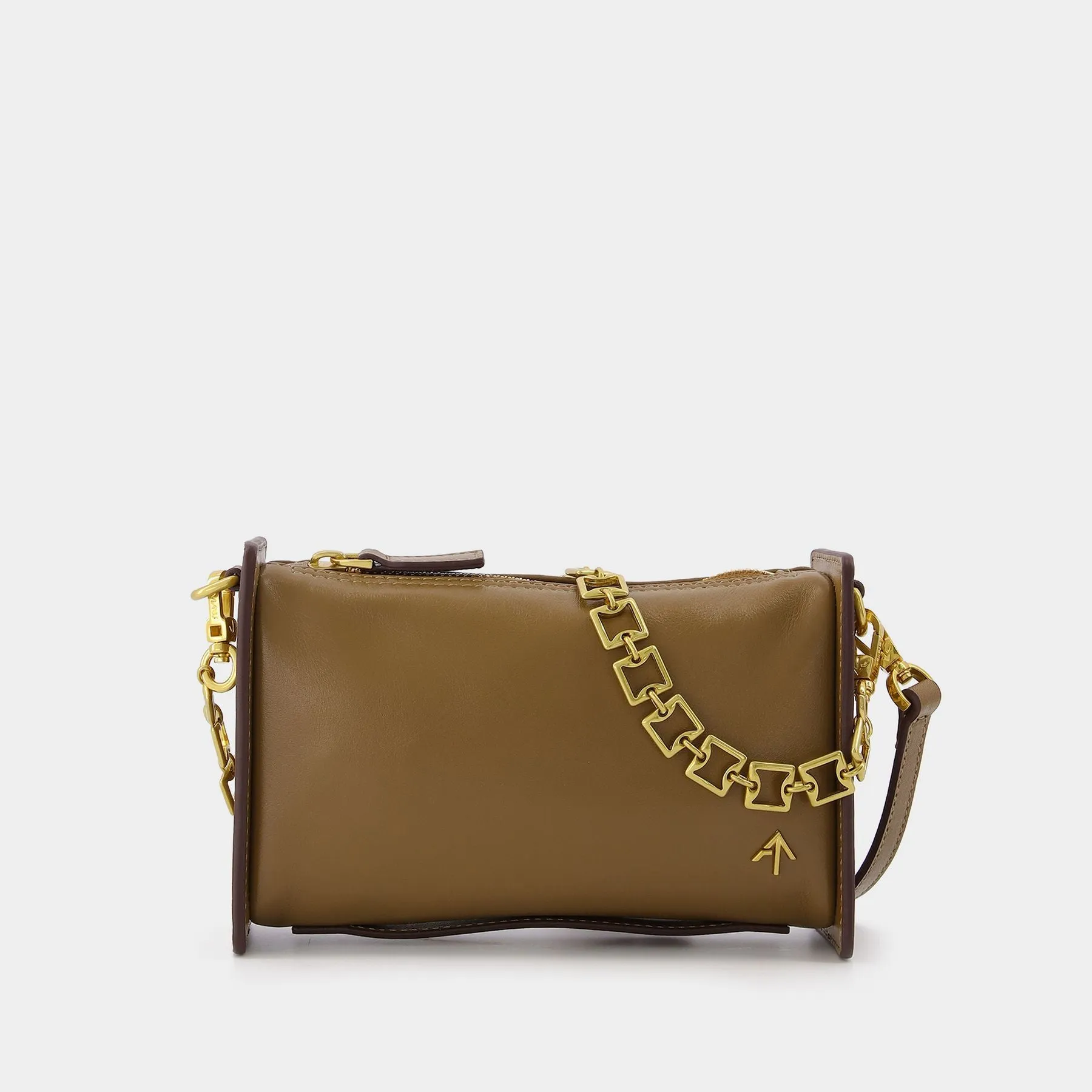 Manu Atelier  Mini Carmen Bag in Brown Leather