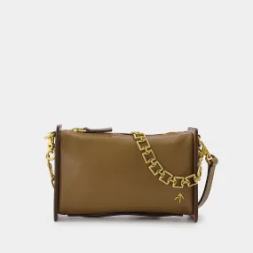 Manu Atelier  Mini Carmen Bag in Brown Leather