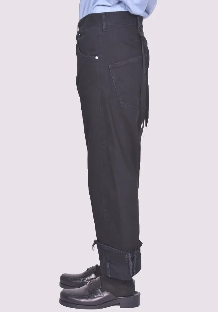 MARINA YEE FW24-0079-999 UNISEX DEAN BLUE OVERSIZED DENIM TROUSERS BLACK (New season FW24)