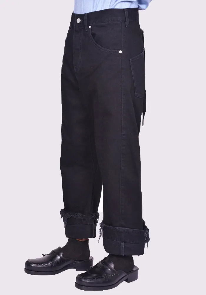 MARINA YEE FW24-0079-999 UNISEX DEAN BLUE OVERSIZED DENIM TROUSERS BLACK (New season FW24)