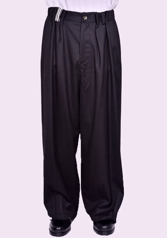 MARINA YEE FW24-0089-999 UNISEX JIM WIDE-LEGGED ELASTICATED TROUSERS BLACK (New season FW24)