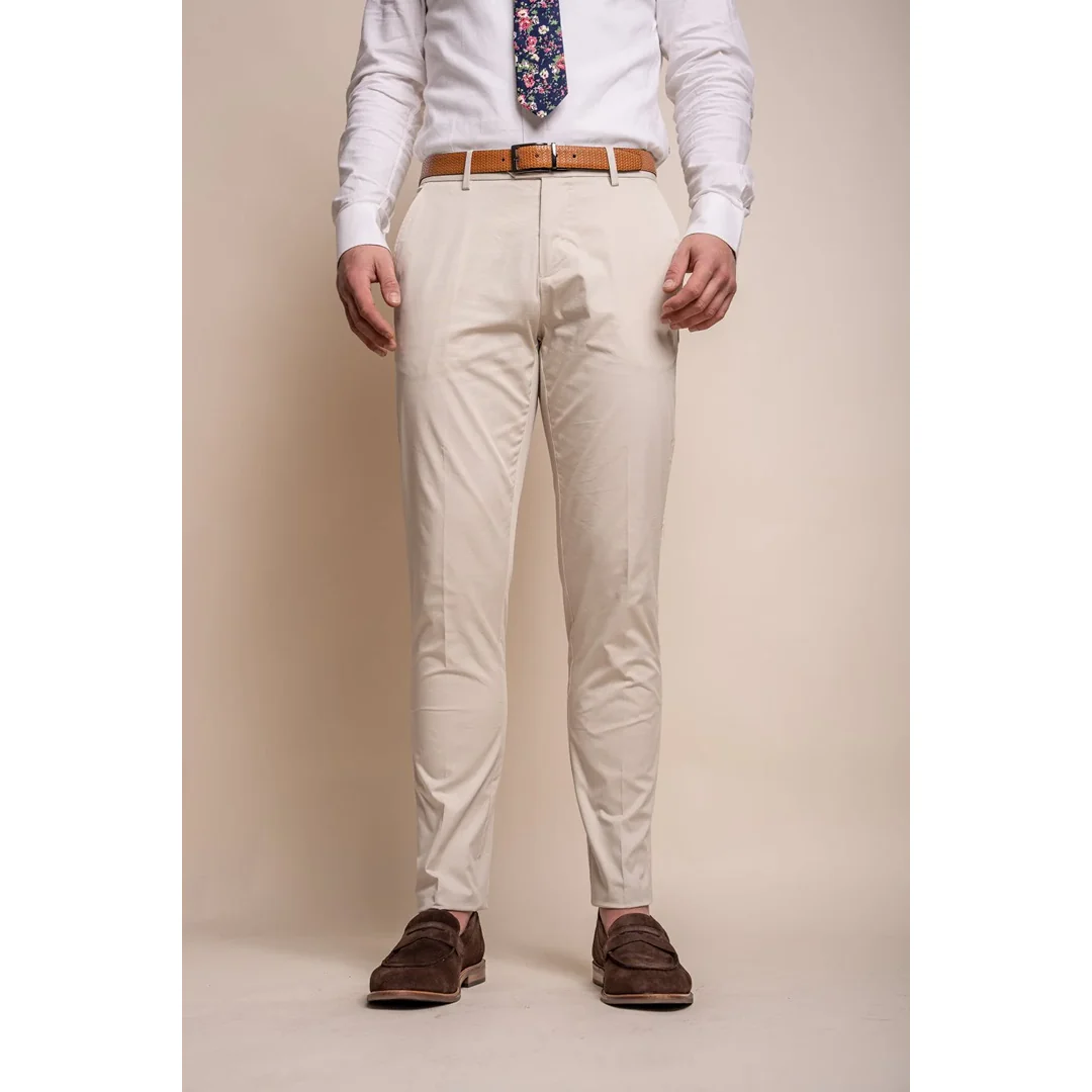 Mario - Men's Summer Beige Trousers