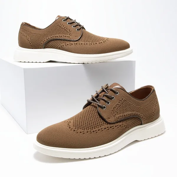 [MaxFlex Ease Breeze+] Men's Knitted Casual Wingtip Oxford Sneakers