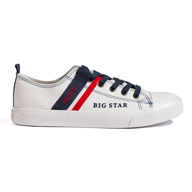 Men's white sneakers made of ecological leather Big Star LL174005