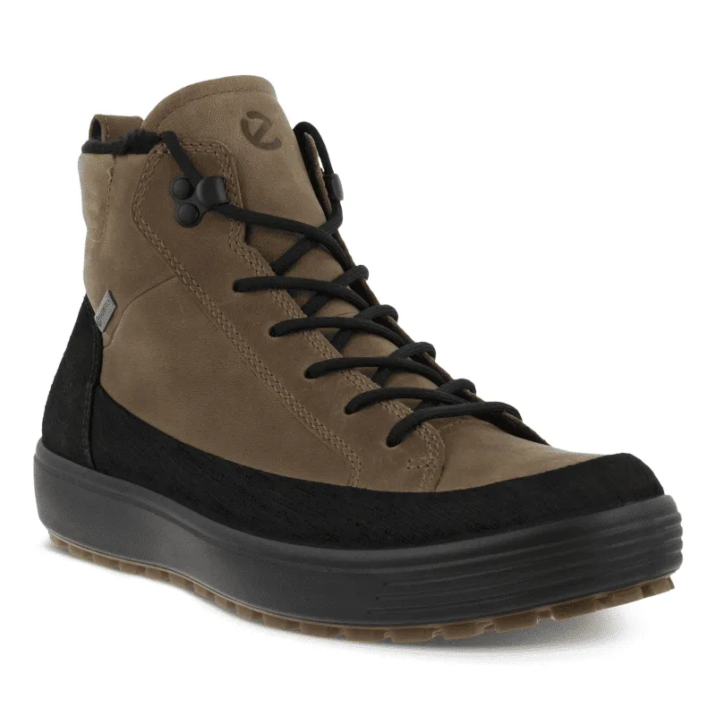 Men’s ECCO Soft 7 Tred Hi Cut Winter Boot – Black/Navajo Brown