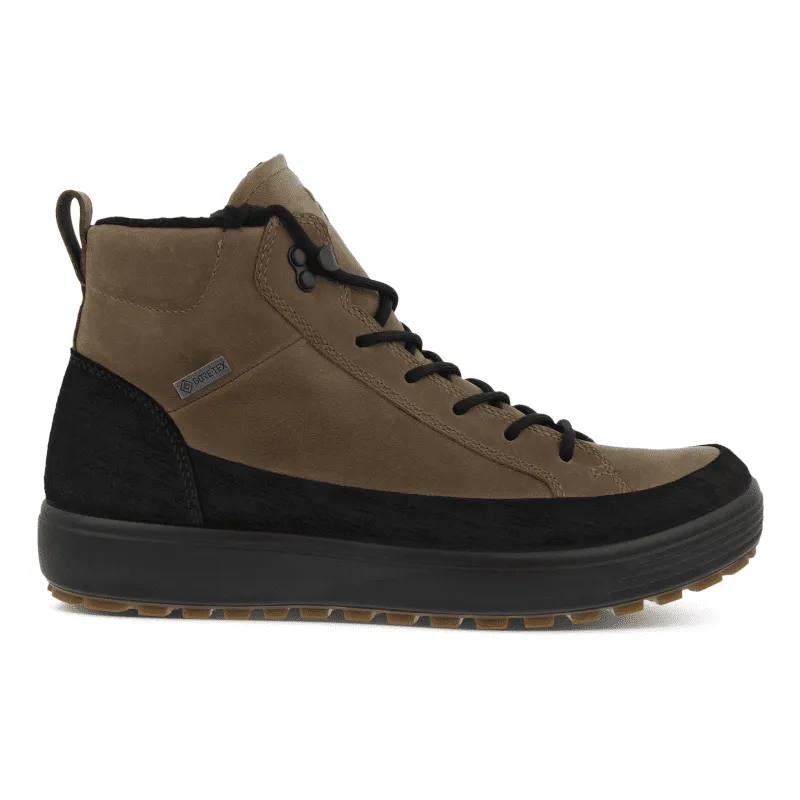 Men’s ECCO Soft 7 Tred Hi Cut Winter Boot – Black/Navajo Brown