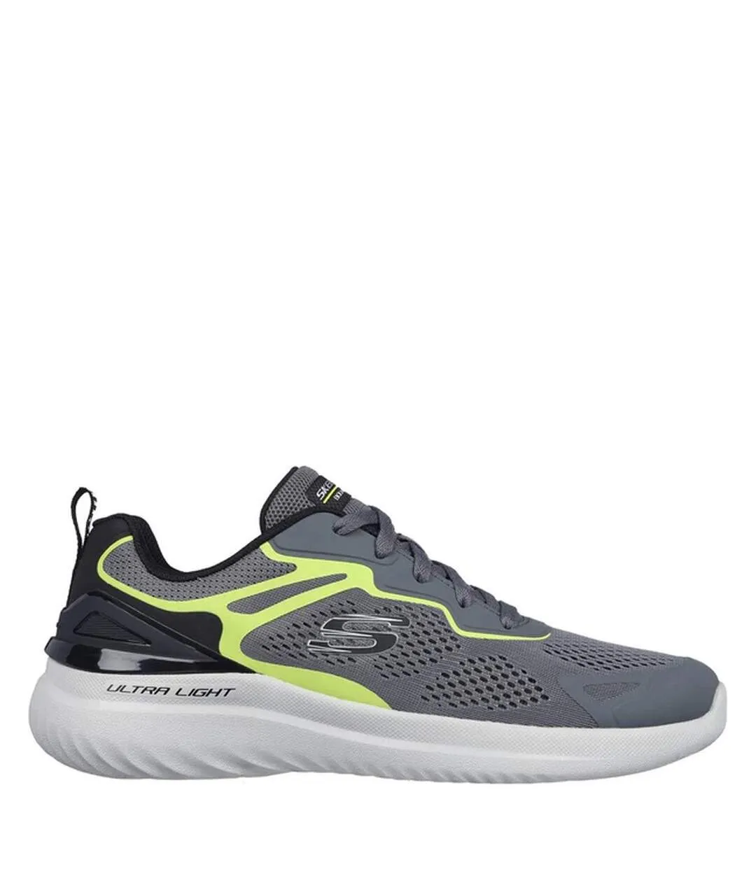 Mens bounder 2.0 andal trainers charcoal/lime Skechers