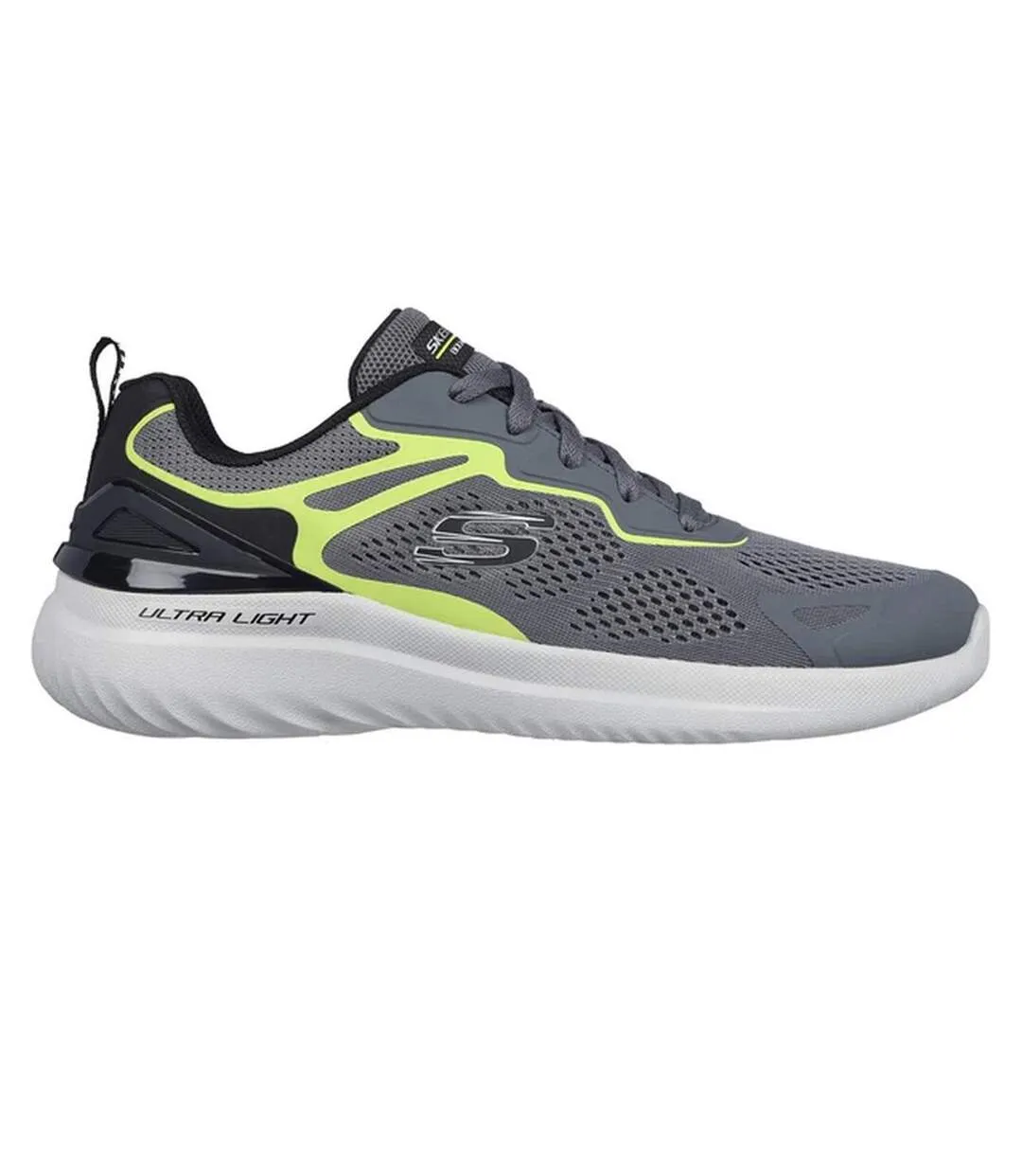 Mens bounder 2.0 andal trainers charcoal/lime Skechers