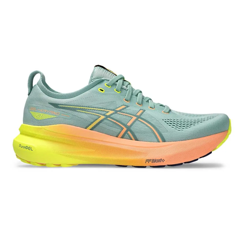 Men's Gel-Kayano 31 Paris Running Shoe - Light Celadon/Safety Yellow - Regular (D)