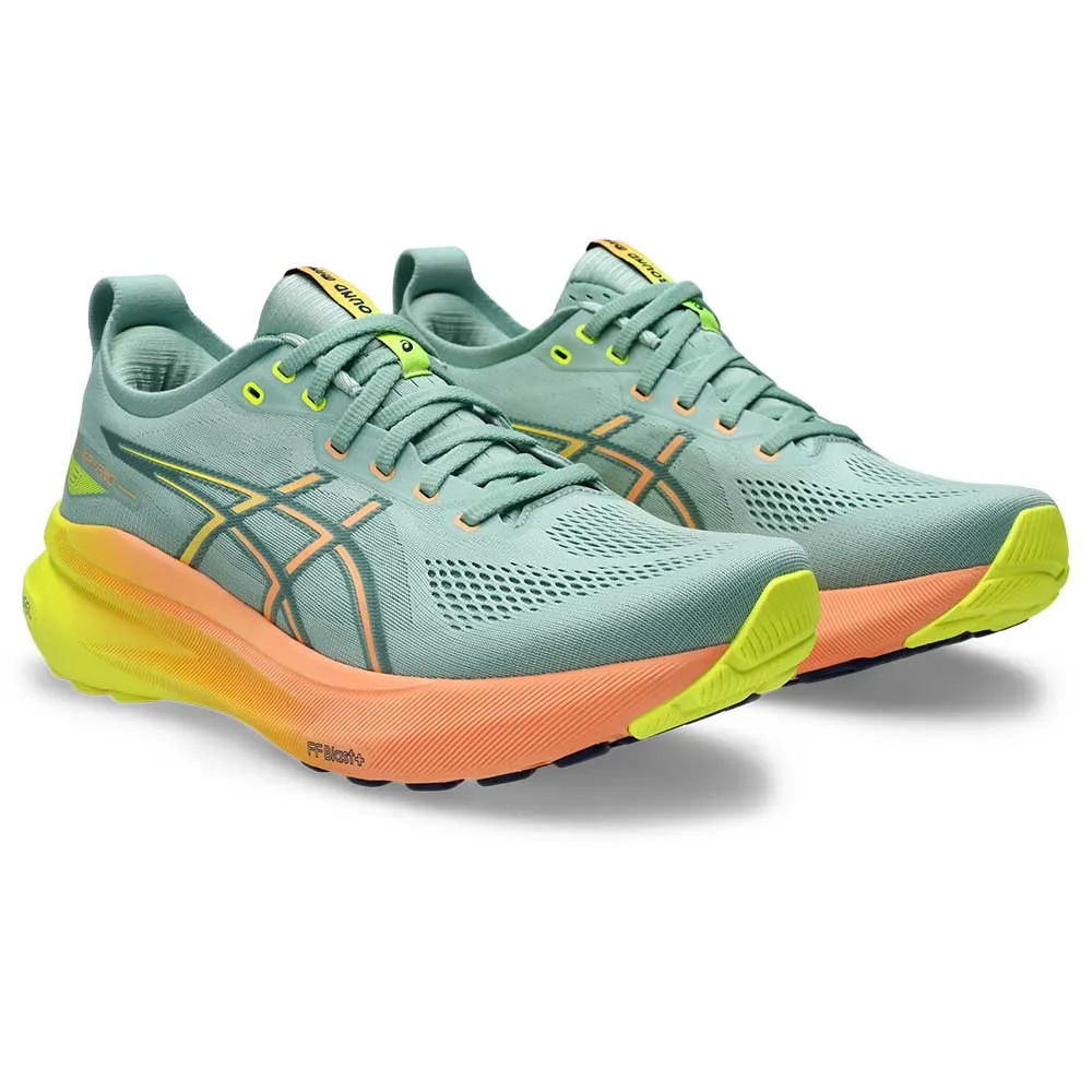 Men's Gel-Kayano 31 Paris Running Shoe - Light Celadon/Safety Yellow - Regular (D)