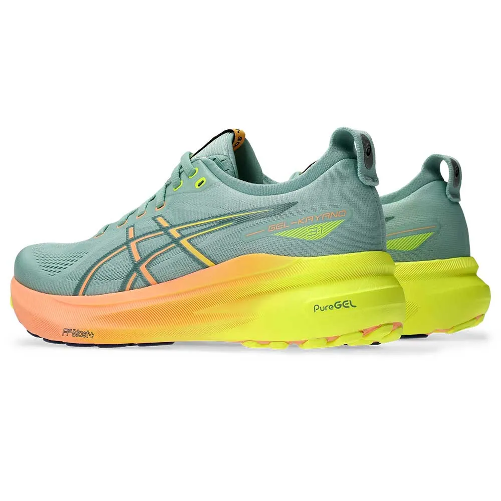 Men's Gel-Kayano 31 Paris Running Shoe - Light Celadon/Safety Yellow - Regular (D)