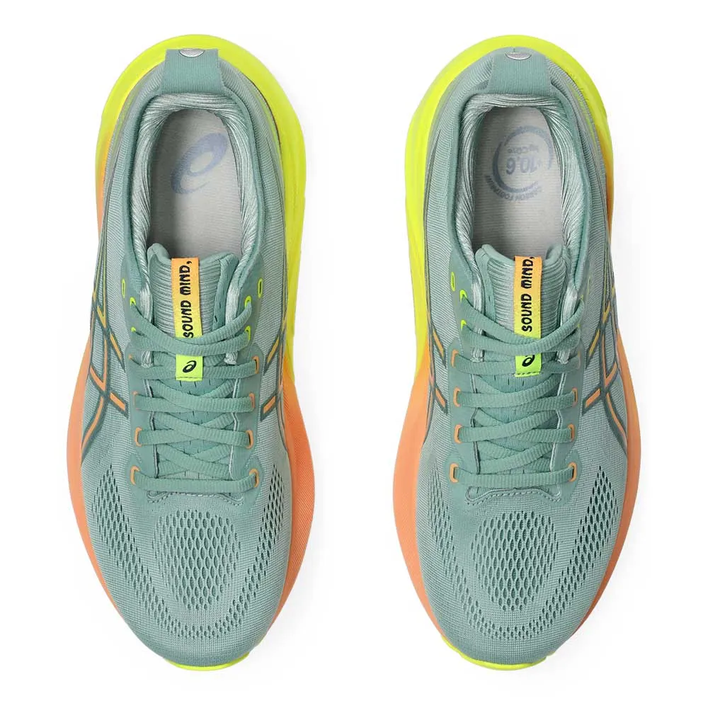 Men's Gel-Kayano 31 Paris Running Shoe - Light Celadon/Safety Yellow - Regular (D)