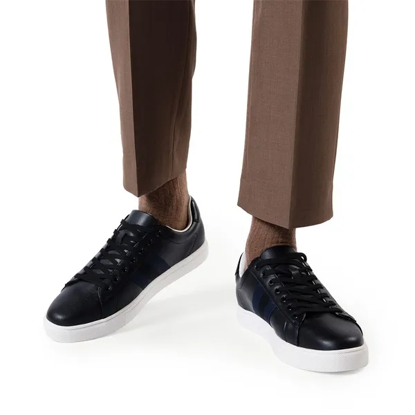 Men's Supportive Vegan Leather Fashion Sneakers