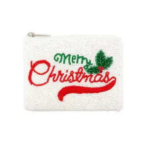 ----------Merry Christmas Beaded Coin Bag---------