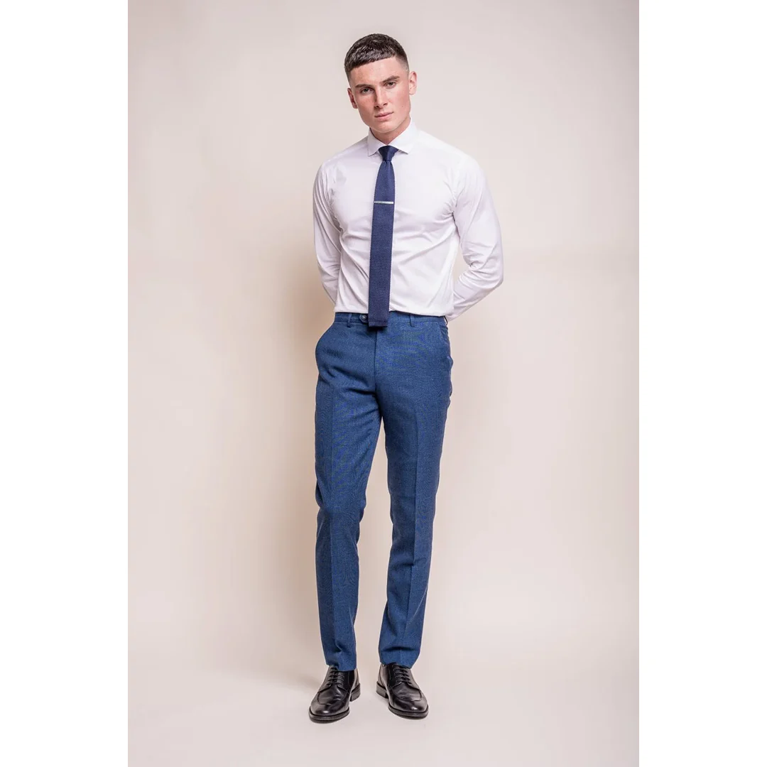 Miami - Men's Blue Crosshatch Trousers