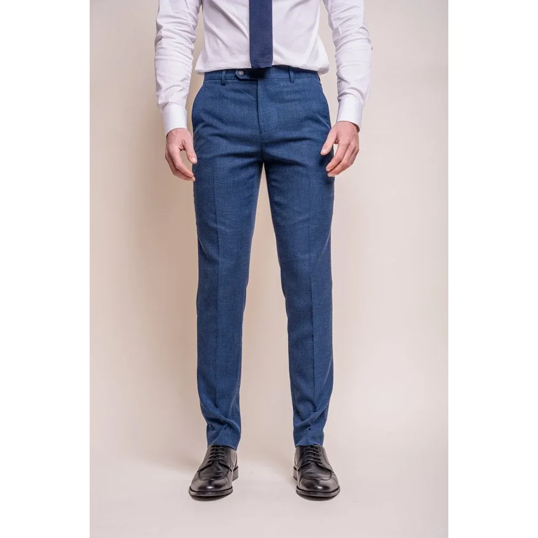 Miami - Men's Blue Crosshatch Trousers