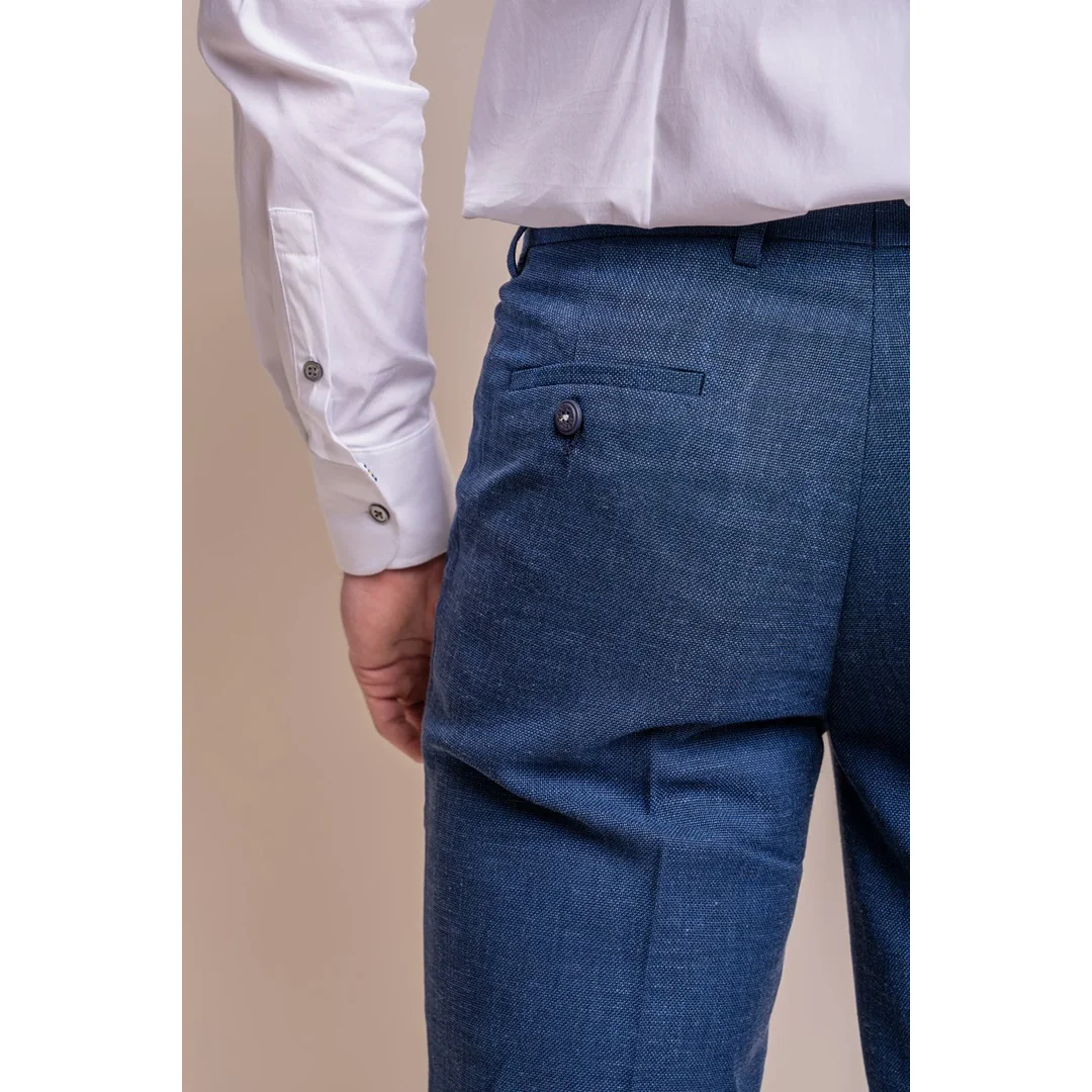 Miami - Men's Blue Crosshatch Trousers