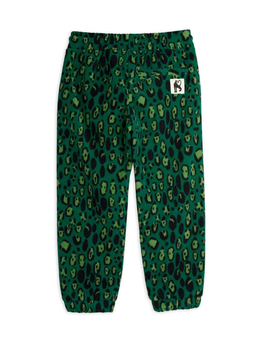 Mini Rodini Leopard Fleece Trousers | Green