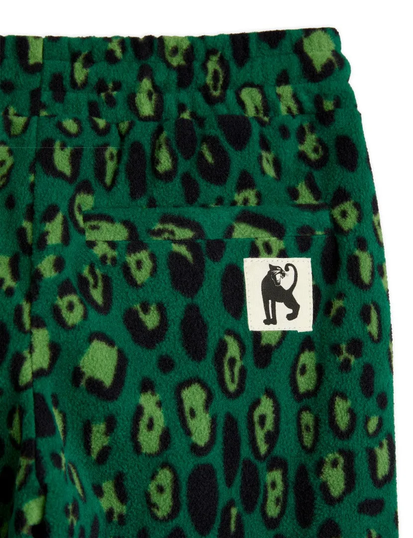 Mini Rodini Leopard Fleece Trousers | Green