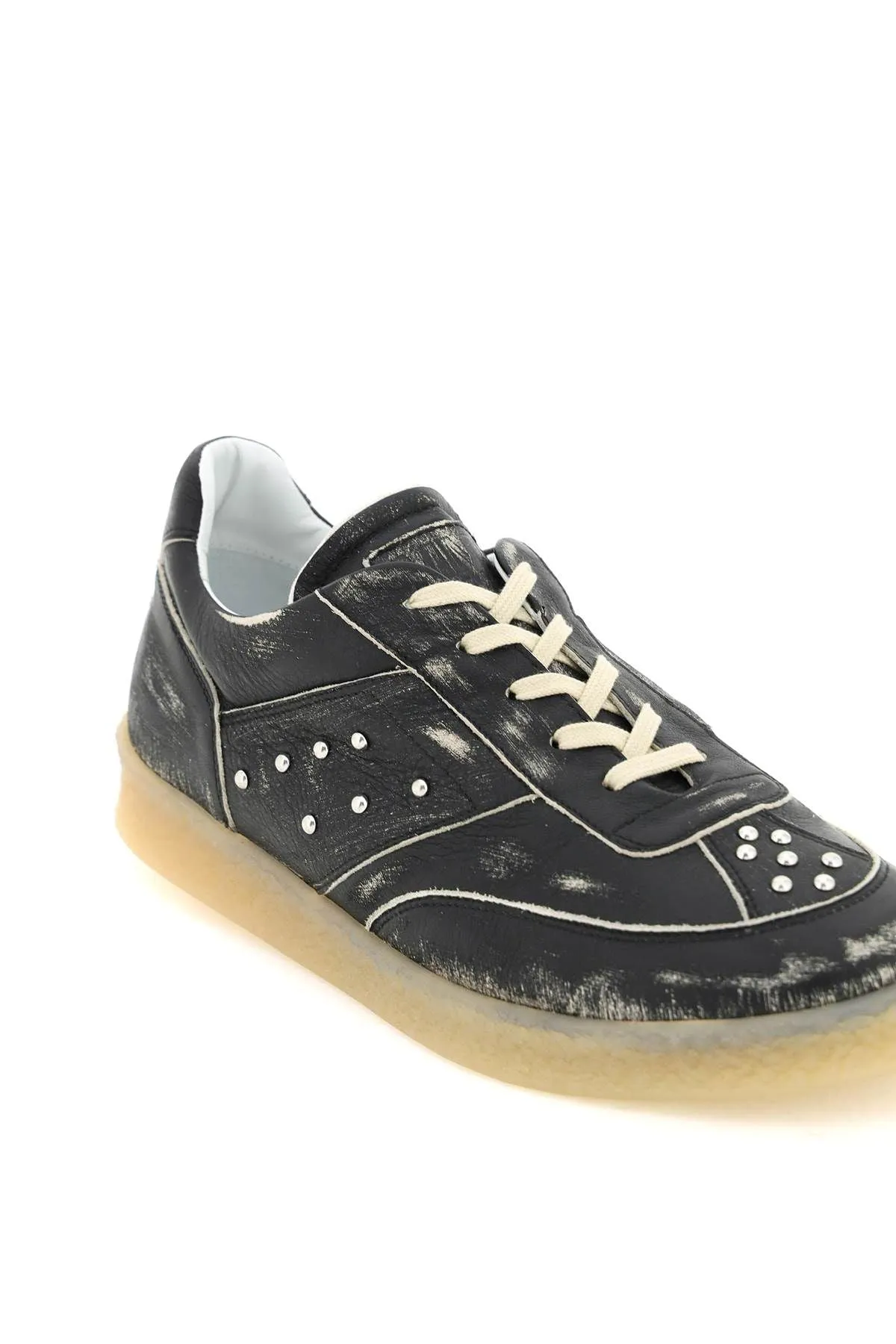 Mm6 Maison Margiela    Mm6 Maison Margiela Leather Low Top Sneakers