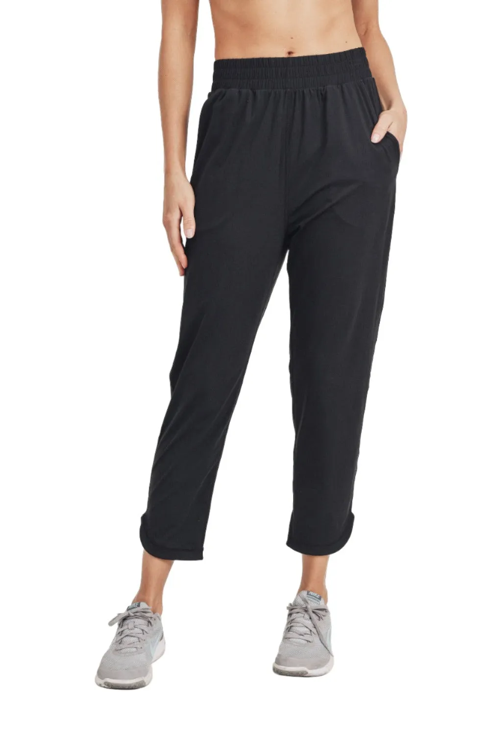 Mono B Athleisure Joggers with Curved Notch Hem AP-A057 and Plus