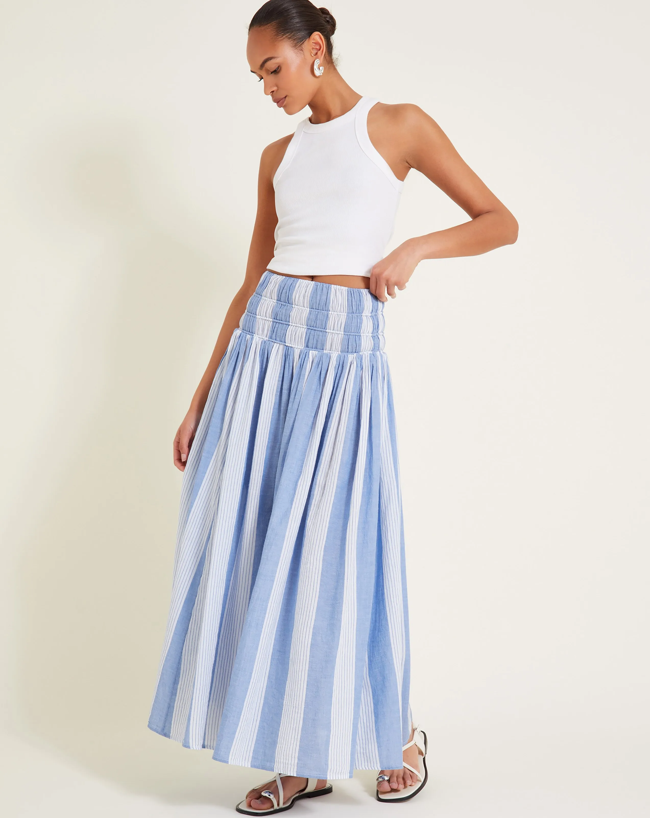 Monsoon Celia Stripe Skirt