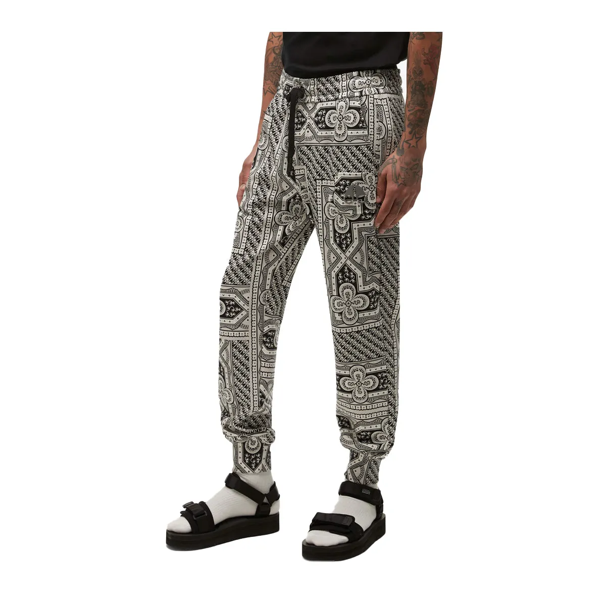 Moose Knuckles Unisex Brooklyn Joggers M13UR768-1124 Willow Grey Bandana Print